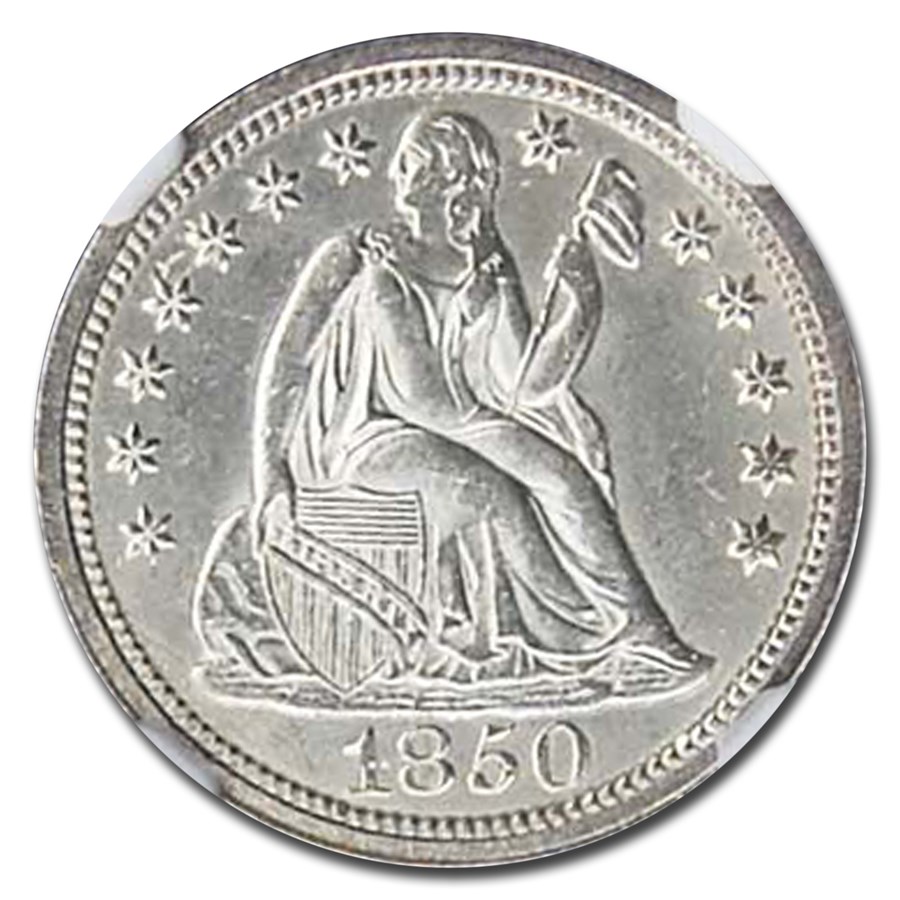 1850年 シーテッド リバティ ダイム 銀貨 10セント シルバー