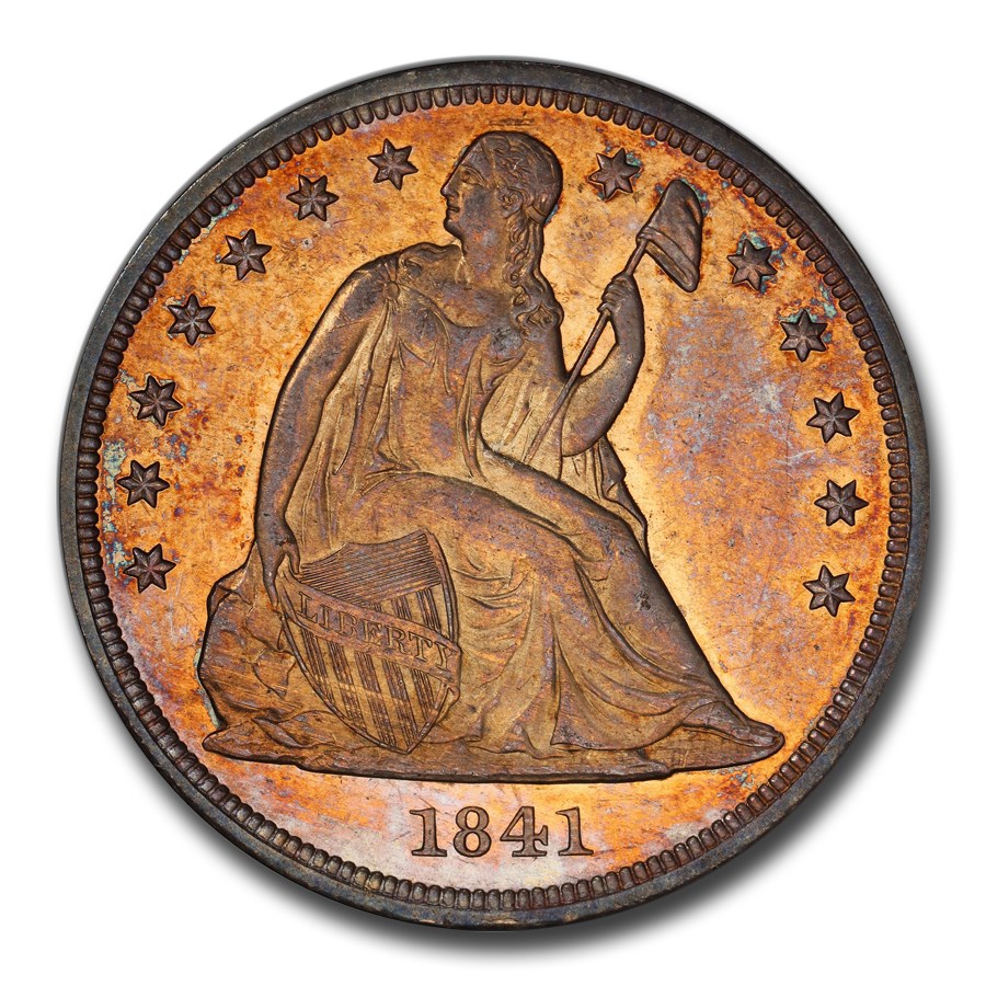 1841ǯ �����ƥå� ��Хƥ� ���顼 ��� 1�ɥ� ��ͳ�ν��� �������� ����ꥫ�罰��¤ʾ�� �ե���ǥ�ե��� MS-64 PCGS CAC ����ƥ�����������
