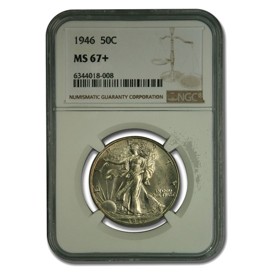 1946ǯ ���������� ��Хƥ� �ϡ��� ���顼 ��� 50����� ����С� �������� ����ꥫ�罰��¤ʾ�� ����ե�󥷥��� MS-67+ NGC ����ƥ�����������