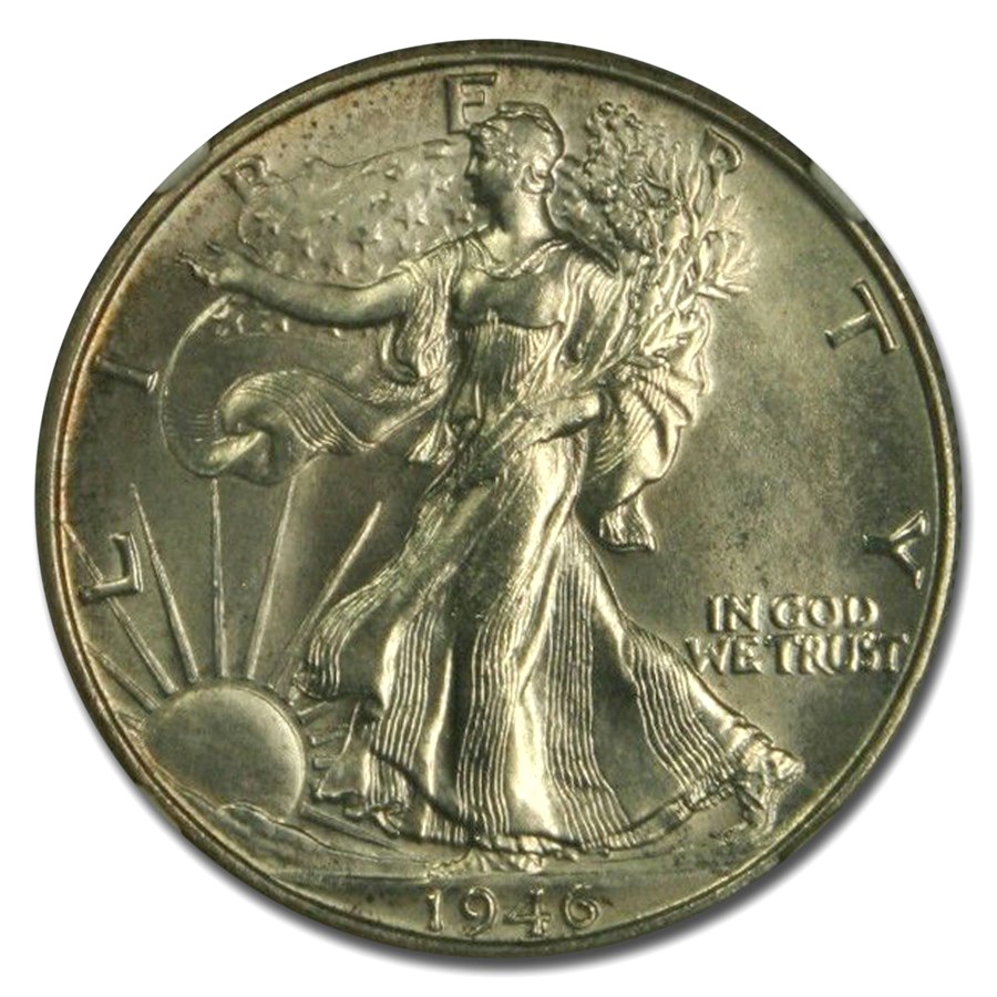 1946ǯ ���������� ��Хƥ� �ϡ��� ���顼 ��� 50����� ����С� �������� ����ꥫ�罰��¤ʾ�� ����ե�󥷥��� MS-67+ NGC ����ƥ�����������