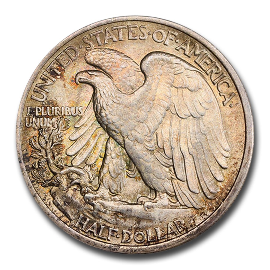 1916ǯ ���������� ��Хƥ� �ϡ��ե��顼 ��� 50����� ����С� �������� ����ꥫ�罰��¤ʾ�� �ǥ�С� MS-65 PCGS ����ƥ�����������