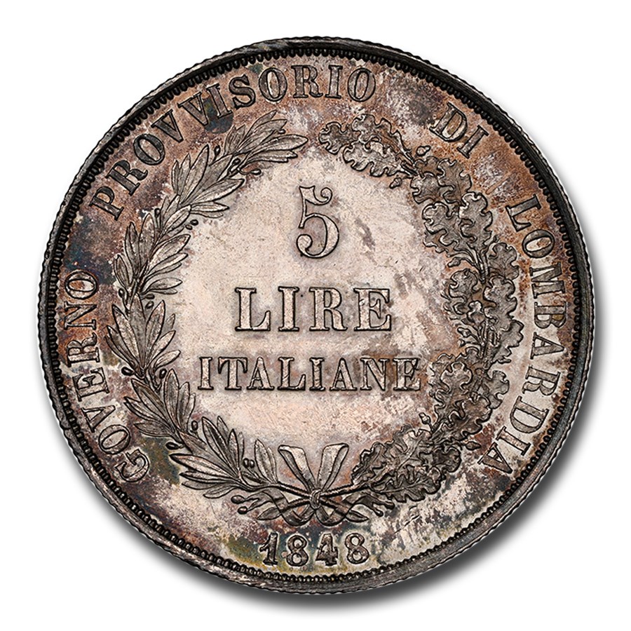 1848ǯ �����ꥢ 5��� ��� �����Ľ��� ����Х�ǥ����׻����� �ߥ��¤ʾ�� MS-62 NGC ����ƥ�����������