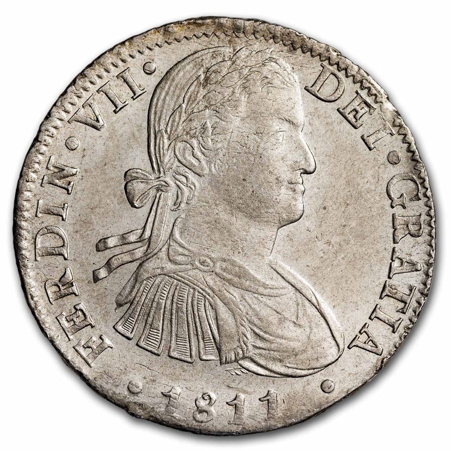 1811年 フェルナンド7世 スペイン国王 8レアル 銀貨 メキシコ