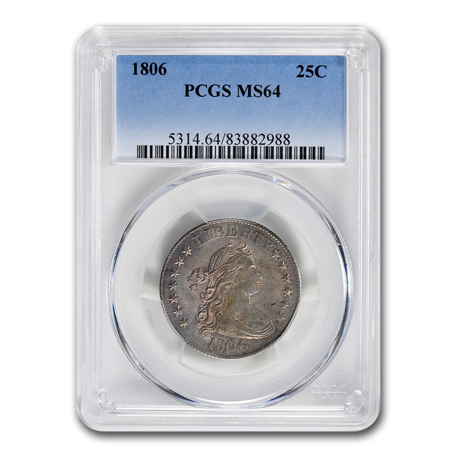 1806ǯ �ɥ쥤�ץ� �Х��� ���������� ���顼 ��� 25����� ����С� ������ �������� �ɥ졼�� ����ꥫ�罰��¤ʾ�� �ե���ǥ�ե��� MS-65 PCGS ����ƥ�����������