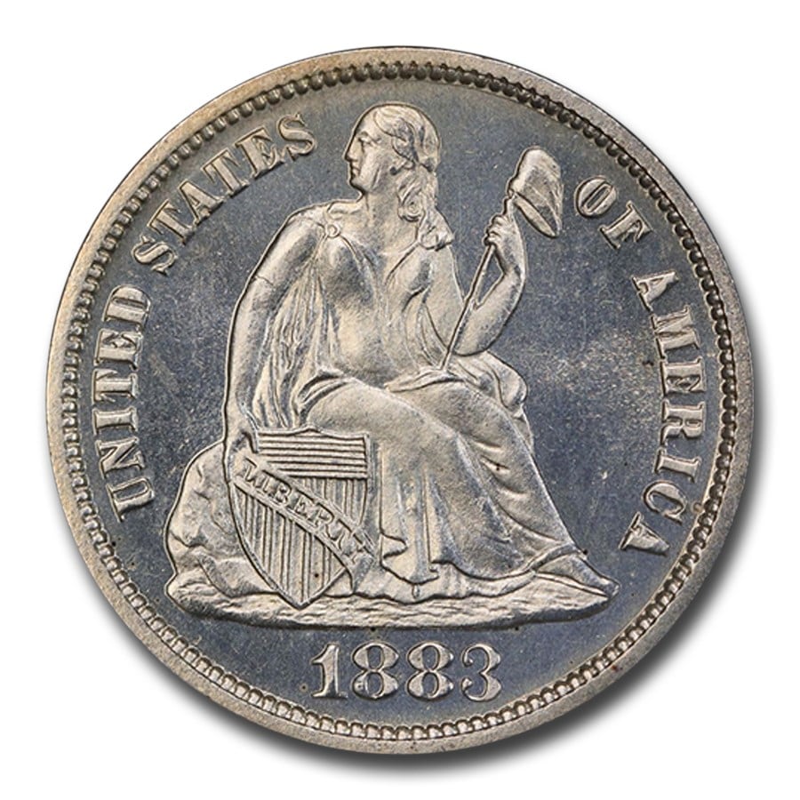 1883年 シーテッド リバティ ダイム 銀貨 10セント シルバー