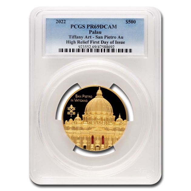 �ƥ��ե��ˡ������ȥ�ȥ��ݥꥹ���Х����� ���󡦥ԥ��ȥ�������� 5���� 500�ɥ� 2022ǯ�� �ѥ饪����ȯ�� �ץ롼�� PR-69 PCGS