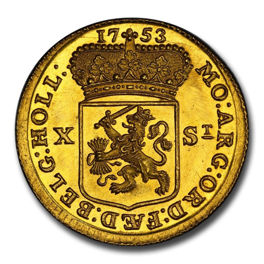 1753ǯ  ߥͥ 10С    ߥͥ륦   ¹ ͡ǥϢˮ¹  衼å MS-64 PCGS ƥ