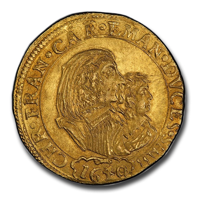 ロシア 旧債券 額装②アンティーク　レトロ　帝政ロシア　紙モノ　インテリア装飾 カルロ・エマヌエーレ2世 4スクードドール金貨 サヴォイ 1640年