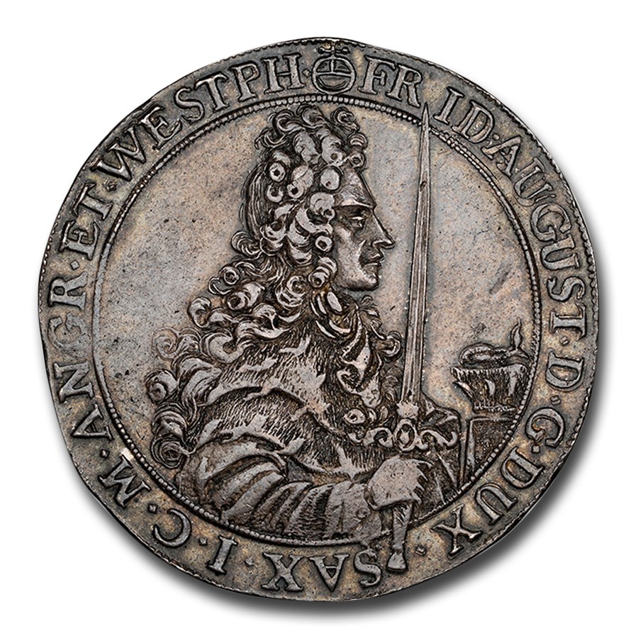 1695年 フリードリヒ・アウグスト1世 ザクセン選帝侯 ターラー 銀貨