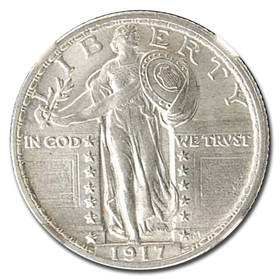 1917ǯ ǥ󥰥Хƥ 顼  25 С   ꥫ罰¤ʾ եǥե Type-II MS-65 NGC (Full Head) ƥ