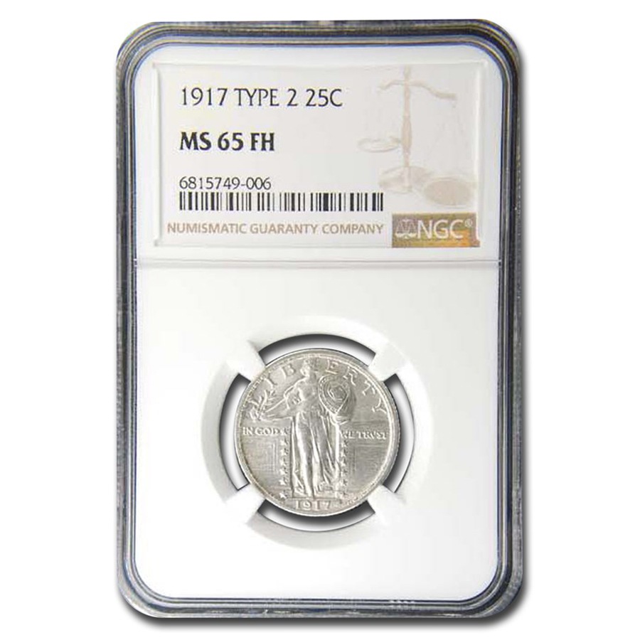 1917ǯ ǥ󥰥Хƥ 顼  25 С   ꥫ罰¤ʾ եǥե Type-II MS-65 NGC (Full Head) ƥ