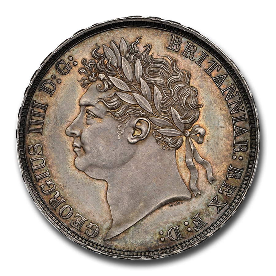 1821年 英国ジョージ4世 クラウン 銀貨