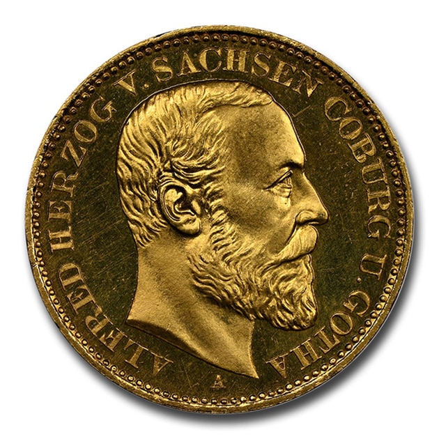 アルフレッド・ヘルツォーク 20マルク金貨 ドイツ 1895年 PF-65
