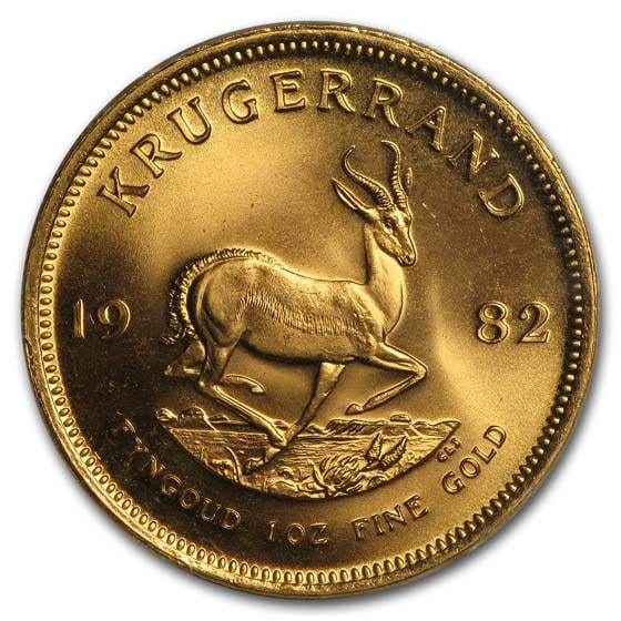 クルーガーランド金貨 1オンス 1982年製 南アフリカ共和国造幣局発行