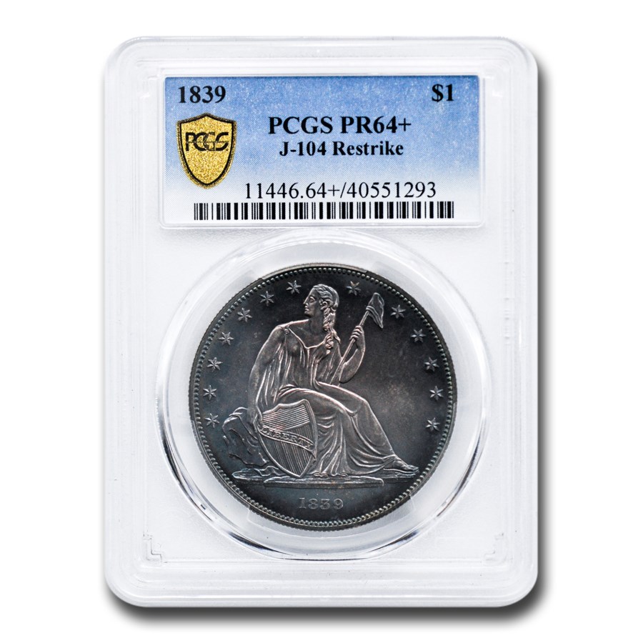 1839ǯ ���֥�ҥ� �����ƥåɥ�Хƥ� ���顼 ��� 1�ɥ� ����С� ������ ��ͳ�ν��� �������� ���ꥹ����󡦥��֥�ҥ� �ꥹ�ȥ饤�� ����� ����ꥫ�罰��¤ʾ�� �ե���ǥ�ե��� PR-64+ PCGS (J-104 Restrike) ����ƥ�����������