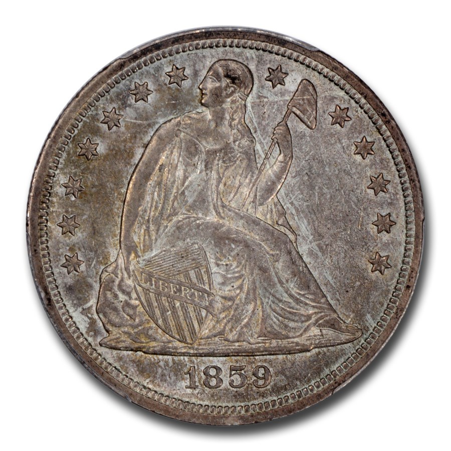 1859ǯ �����ƥå� ��Хƥ� ���顼 ��� 1�ɥ� ��ͳ�ν��� �������� ����ꥫ�罰��¤ʾ�� ����ե�󥷥��� MS-62 PCGS ����ƥ�����������