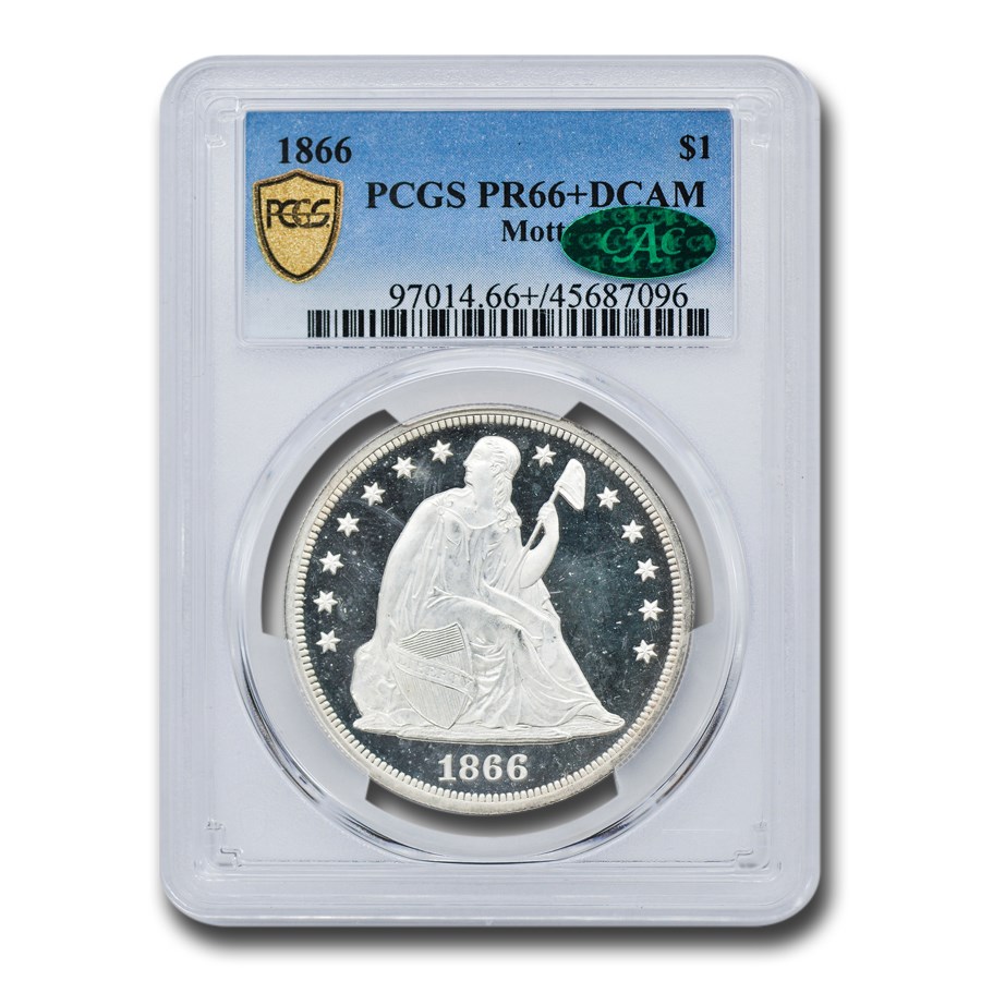 1866ǯ �����ƥå� ��Хƥ� ���顼 ��� 1�ɥ� ����С� ������ ��ͳ�ν��� �������� ����ꥫ�罰��¤ʾ�� �ե���ǥ�ե��� PR-66+ DCAM PCGS CAC (Motto) ����ƥ�����������