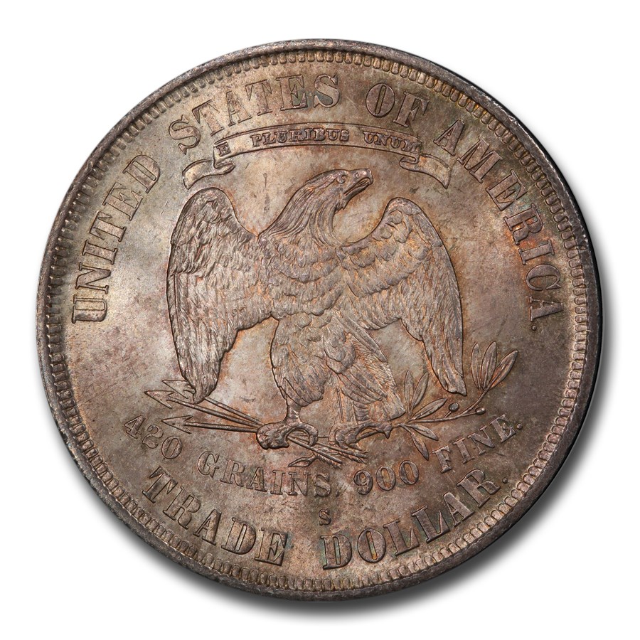1877ǯ ����ꥫ �ǰ׶� 1�ɥ� �ȥ졼�� ���顼 ��� ����С� ��Хƥ� �������� ����ꥫ�罰��¤ʾ�� ����ե�󥷥��� MS-65+ PCGS CAC ����ƥ�����������