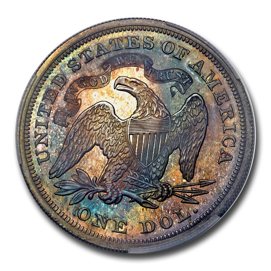 1870ǯ �����ƥå� ��Хƥ� ���顼 ��� 1�ɥ� ����С� ������ ��ͳ�ν��� �������� ����ꥫ�罰��¤ʾ�� �ե���ǥ�ե��� PR-67 ���ᥪ PCGS ����ƥ�����������