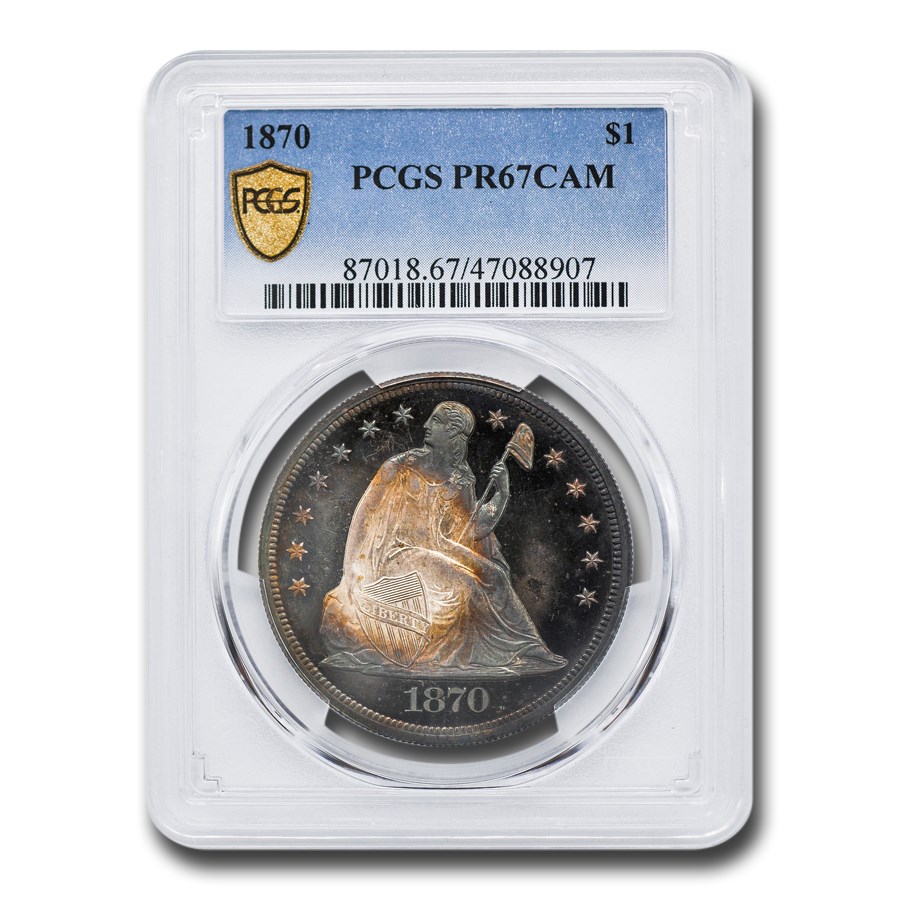 1870ǯ �����ƥå� ��Хƥ� ���顼 ��� 1�ɥ� ����С� ������ ��ͳ�ν��� �������� ����ꥫ�罰��¤ʾ�� �ե���ǥ�ե��� PR-67 ���ᥪ PCGS ����ƥ�����������
