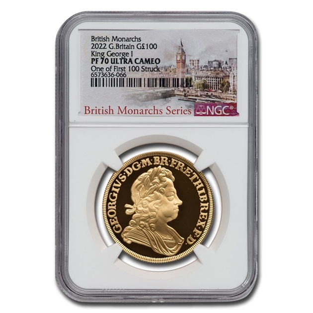 英国君主コレクション：ジョージ1世 100ポンド金貨 1オンス 2022