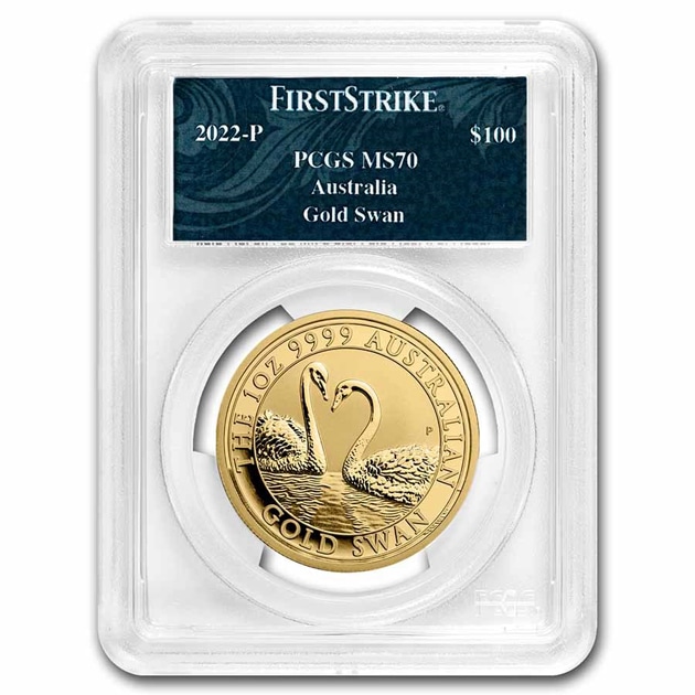 �������ȥ�ꥢ ����� ��Ļ��� 1���� 100�ɥ� 2022ǯ�� �ѡ���¤ʾ��ȯ�� MS-70 PCGS (FS, Swan Label)