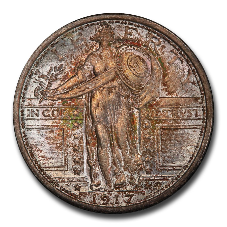 1917年 スタンディング リバティ クォーター ダラー 銀貨 25