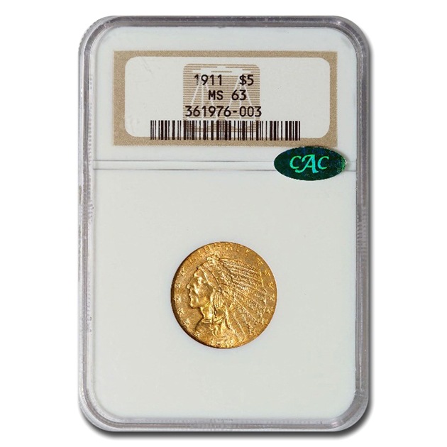 ����ꥫ ����ǥ����� 5�ɥ��� �ϡ��� �������� 1911ǯ�� ����ꥫ¤ʾ��ȯ�� MS-63 NGC/CAC ����ƥ�����������