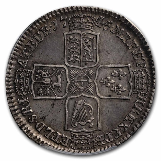 1745ǯ ���硼��2�� �����ꥹ�� �ϡ��ե��饦�� ��� �����ꥹ AU-50 PCGS ����ƥ�����������