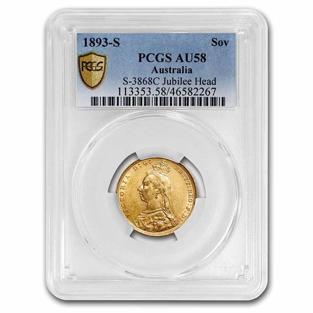 �������ȥꥢ���� ���֥���� ����ӥ꡼�إå� �������ȥ�ꥢ ���ɥˡ�¤ʾ�� 1893ǯ�� AU-58 PCGS ����ƥ�����������