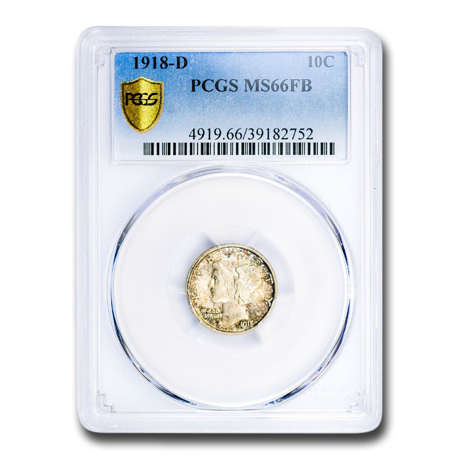 1918ǯ �ޡ�����꡼ ������ ��� 10����� ����С� ������ �����󥰥� ��Хƥ� �إå� ����ꥫ�罰��¤ʾ�� �ǥ�С� MS-66 PCGS (FB) ����ƥ�����������
