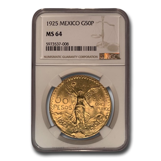 50ペソ金貨 メキシコ 1925年製 MS-64 NGC アンティークコインの販売