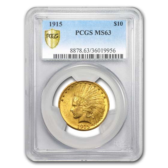 ꥫ ǥ 10ɥ ǥإå  1915ǯ ꥫ¤ʾȯ (եǥե¤ʾ) MS-63 PCGS ƥ