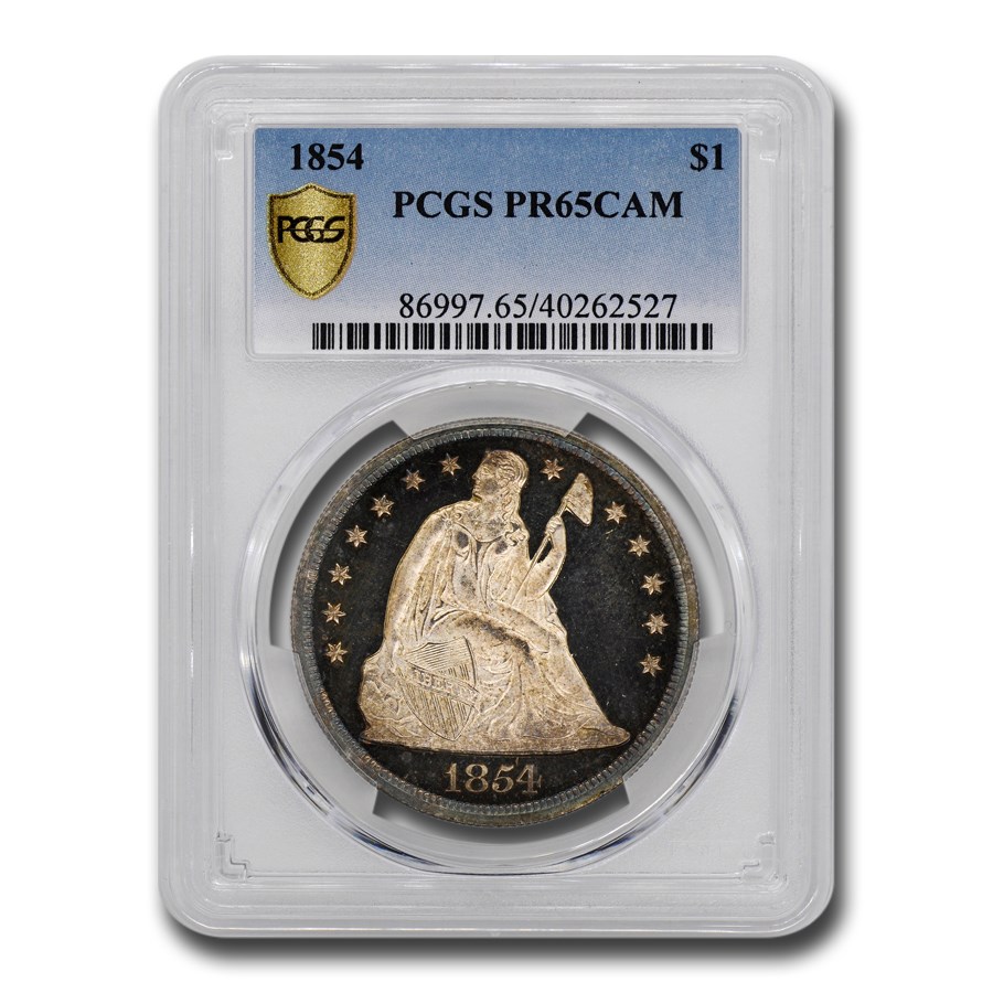 1854ǯ �����ƥåɥ�Хƥ� ���顼 ��� 1�ɥ� ����С� ������ ��ͳ�ν��� �������� ����ꥫ�罰��¤ʾ�� �ե���ǥ�ե��� PR-65 ���ᥪ PCGS ����ƥ�����������