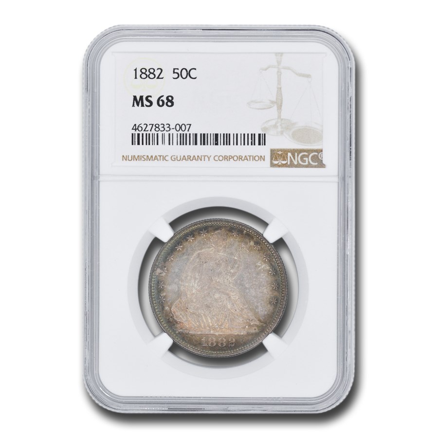 1882ǯ �����ƥå� ��Хƥ� �ϡ��� ���顼 ��� 50����� ����С� ������ �������� ����ꥫ�罰��¤ʾ�� �ե���ǥ�ե��� MS-68 NGC ����ƥ�����������