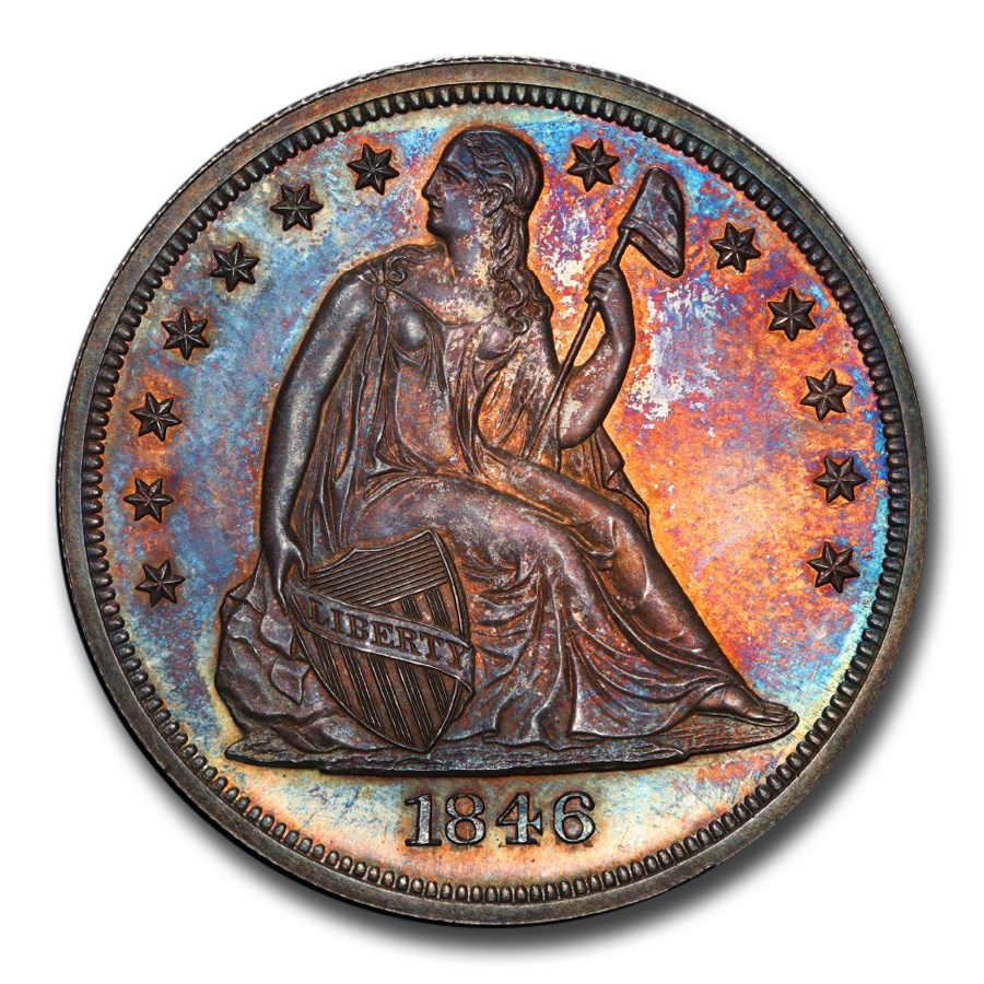 1846ǯ ƥåɥХƥ 顼  1ɥ С  ͳν  ꥫ罰¤ʾ եǥե PR-64+ PCGS ƥ