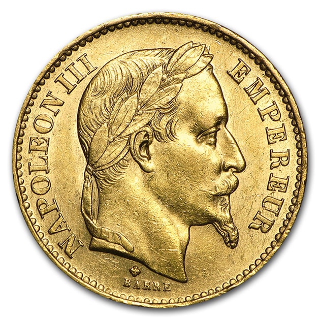 フランス 1854年 A ゴールド 20 フラン ナポレオン 3世 ナポレオン3世 フランス皇帝 20フラン金貨 フランス 1852-1860年