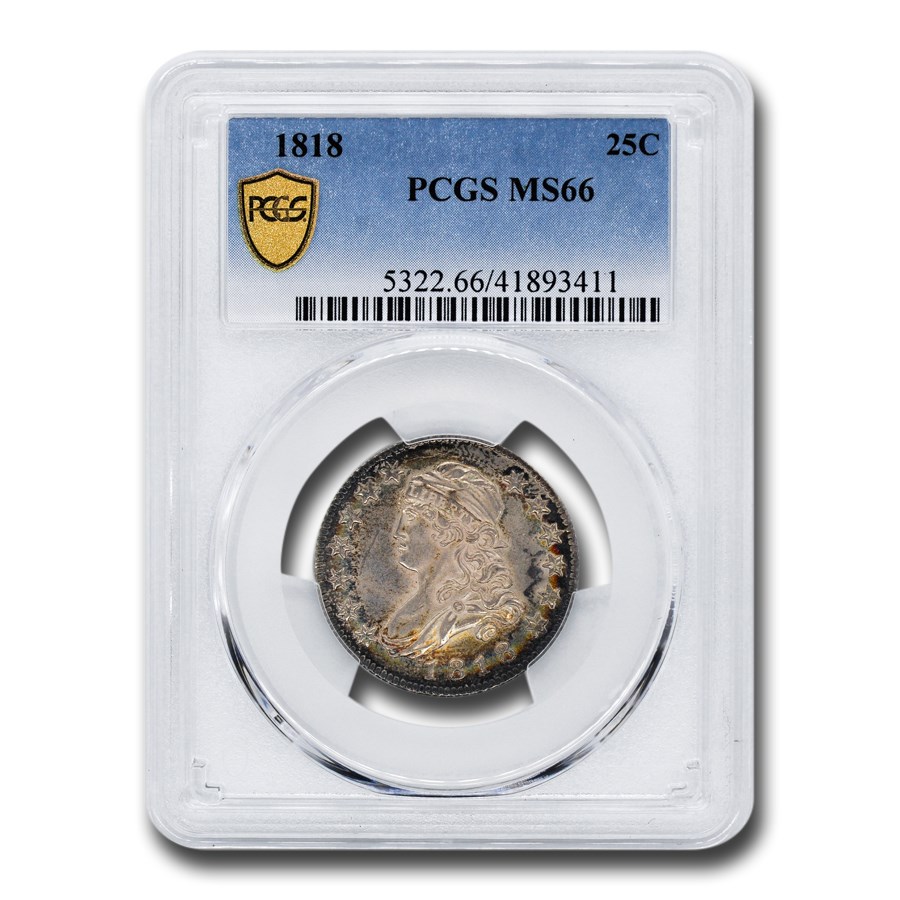 1818ǯ ����åץ� �Х��� �������������顼 ��� 25����� ����С� ������ �������� ����ꥫ�罰��¤ʾ�� �ե���ǥ�ե��� MS-66 PCGS ����ƥ�����������