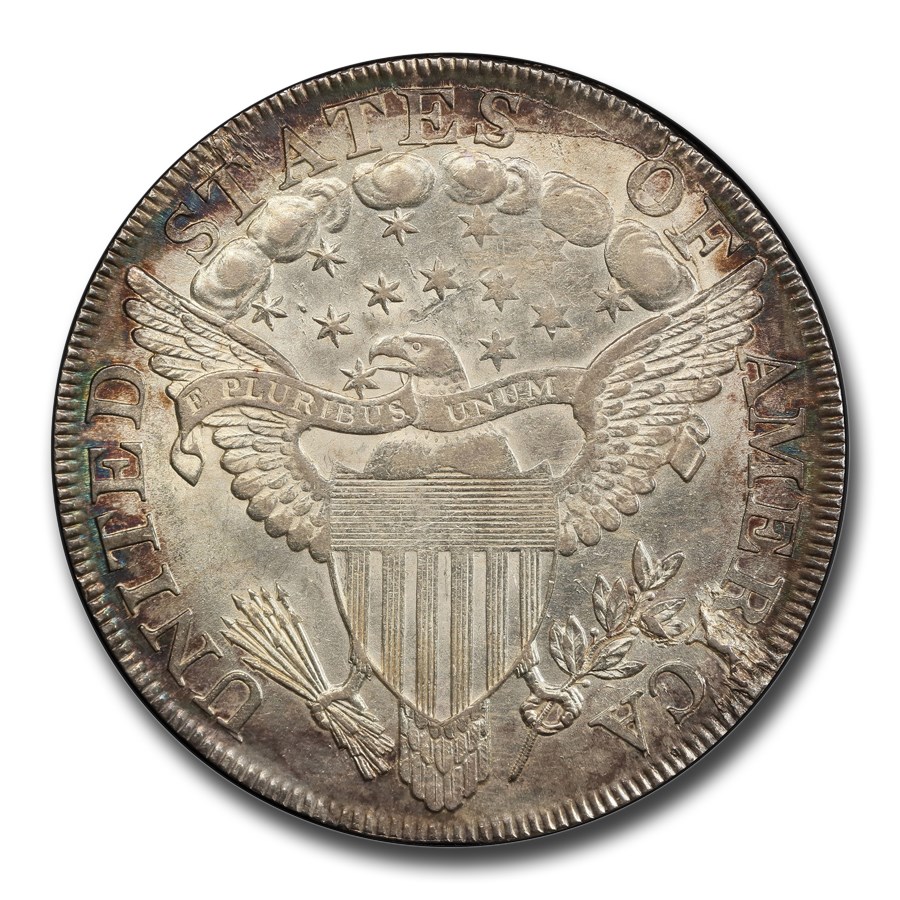 1799/8ǯ �ɥ쥤�ץ� �Х��� ���顼 ��� 1�ɥ� ����С� ������ �������� �ɥ졼�� �ɥ쥤�ץ� ����ꥫ�罰��¤ʾ�� �ե���ǥ�ե��� MS-62 PCGS (B-1, BB-142, 13 Stars) ����ƥ�����������