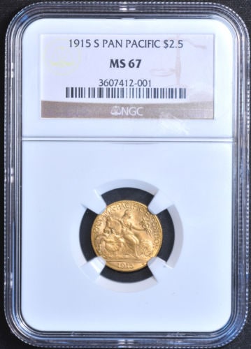 1915-S ＄2 1/2 PAN-PAC パナマ・パシフィック2.5ドル金貨NGC　MS67