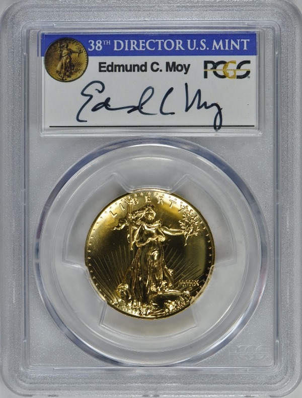 【動画あり】2009ウルトラハイリリーフ金貨 PCGS-MS70 PL(プルーフライク)未使用 Edmund C. Moyサイン入り 0041