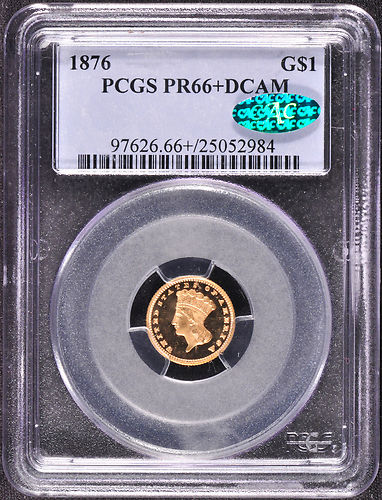 アンティークコイン アメリカ ゴールドダラー1ドル金貨 1876 GOLD G$1 PCGS PR 66+ Deep Cameo CAC