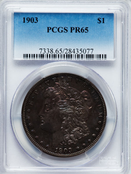 アンティークコイン　アメリカ　1ドル　モルガン銀貨1903 ＄1 PCGSPR65