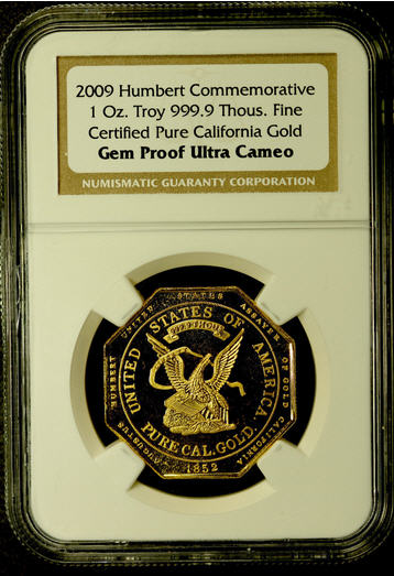 2009 NGC GEM PROOF ULTRA CAMEO HUMBERT COMMEMORATIVE 1 OZ