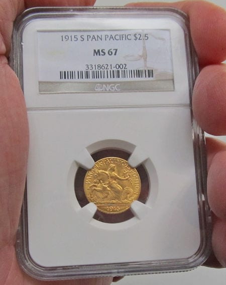 1915-S ＄2 1/2 PAN-PAC パナマ・パシフィック2.5ドル金貨NGC　MS67