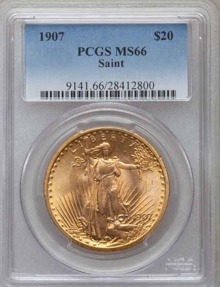 アンティークコイン　アメリカ　20ドル金貨セントゴーデンズ ST. GAUDENS 1907 ＄20 PCGS MS66 SAINT