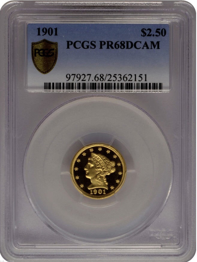 アンティークコイン アメリカ 2.5ドル金貨 1901 ＄2.50 GOLD LIBERTY