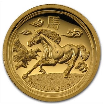 2014 オーストラリア　100ドル金貨　 1oz Ultra High Relief Proof Gold うま年Horse (Box & COA)　