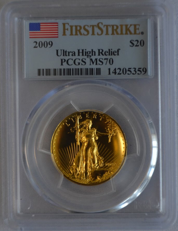 【動画あり】2009ウルトラハイリリーフ金貨　PCGS-MS70 (First Strike)　ファーストストライク未使用　14205359