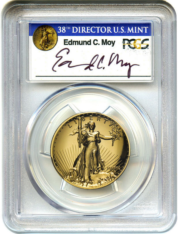 【動画あり】2009ウルトラハイリリーフ金貨　PCGS-MS70 PL（プルーフライク）未使用　Edmund C. Moyサイン入り2891
